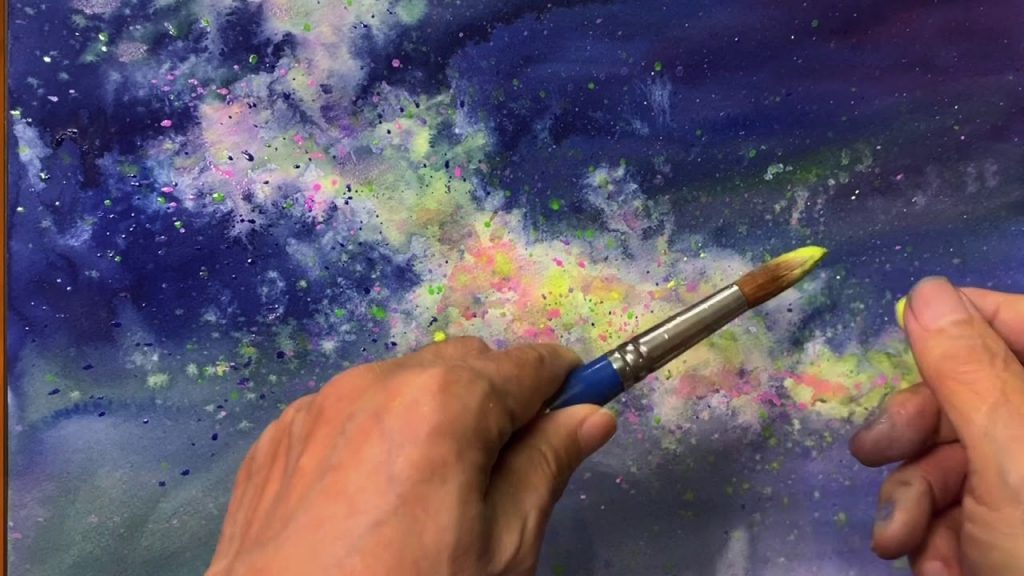 Healing Watercolor Art  |  Milky Way in the Night Sky |  Tanabata festival