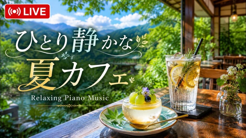 【LIVE 癒しBGM】ひとり静かな 夏カフェ🌿 新緑に包まれる Relaxing Piano ｜リラックス・読書・勉強・作業用
