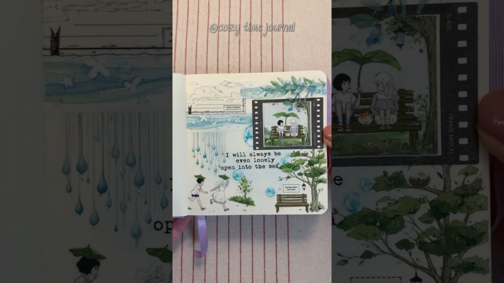 Sudden shower ☔️🌳#コラージュ#癒し#journaling#asmr#scrapbooking#tingles#다꾸#백색소음