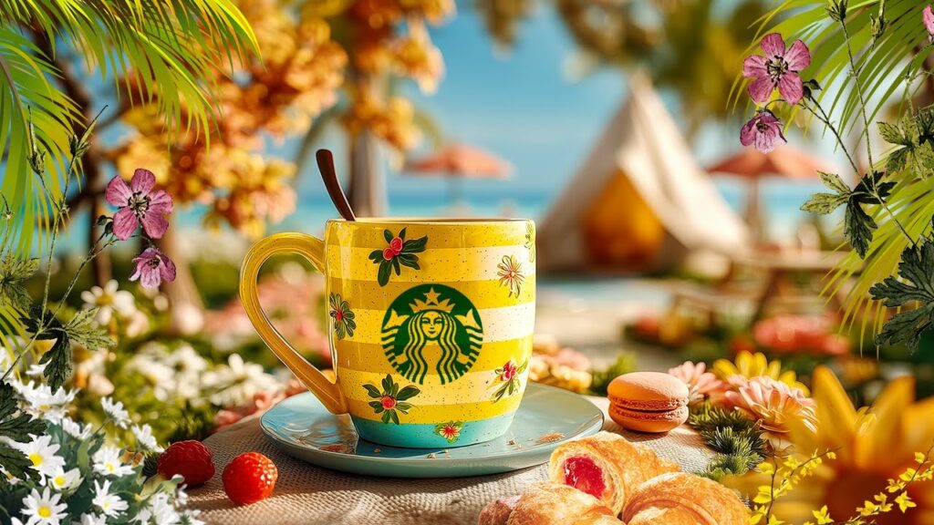 夏のスタバジャズ & 海辺カフェの癒しBGM ☕Chillout Starbucks Jazz by the Beach🎶6月の最高のスターバックス音楽と一緒に新しい週を始めましょう【bgm 作業用】