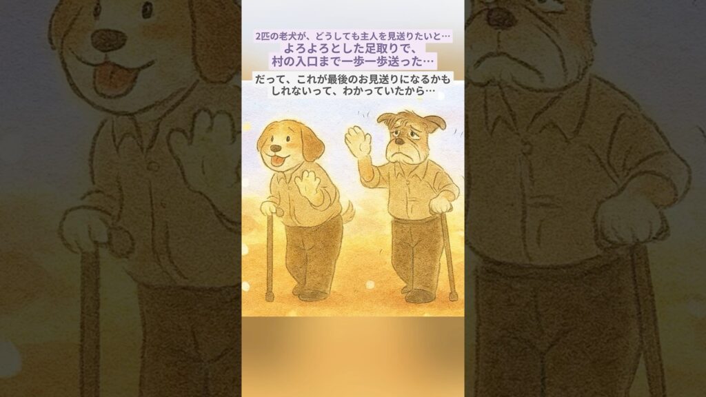 ワンちゃん：「もう一度、君を見送りさせてね…」🐶🌸 #癒しの #絵 #子犬の思いが顔に表れている