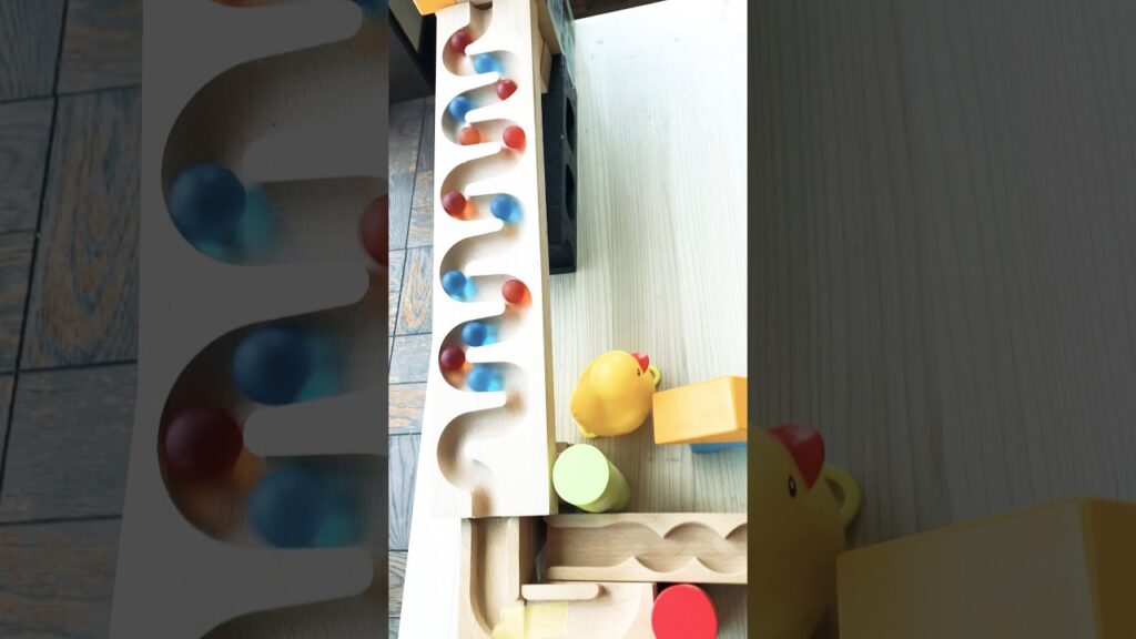 🔴🔵ビー玉と癒し音の色々コーナー木製slope🌈 #asmr #marblerun #癒し #satisfying #マーブルラン #ピタゴラスイッチ #woodentoys #木製おもちゃ