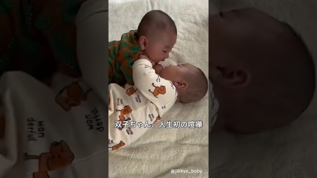 癒しが2倍!? 双子ちゃんたちの可愛すぎる様子に実況つけてみた🎤 #baby #赤ちゃん #双子 #喧嘩 #cm #癒し