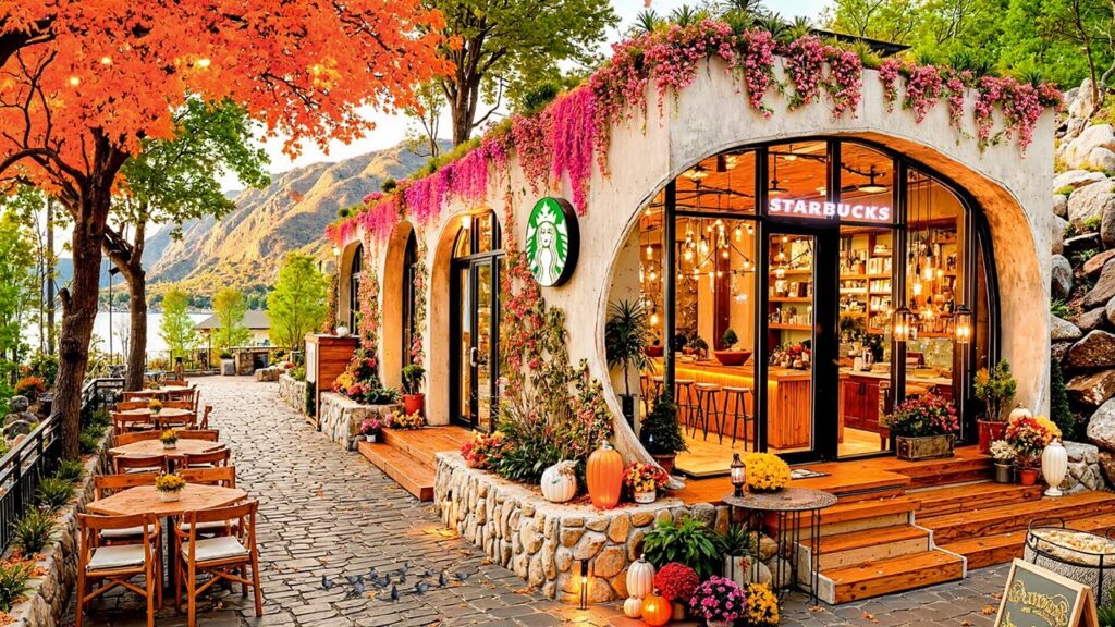【スタバBGM 広告なし】勉強と癒しの秋ジャズ🍂 スターバックスカフェの音楽☕ リラックスした日曜日に楽しむジャズピアノ🎼 starbucks coffee shop music