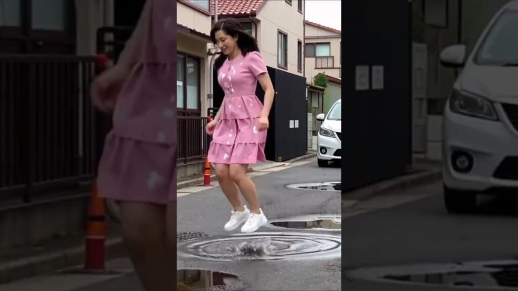 雨上がりの水たまりで遊ぶ、あの頃の無邪気な喜び#癒し