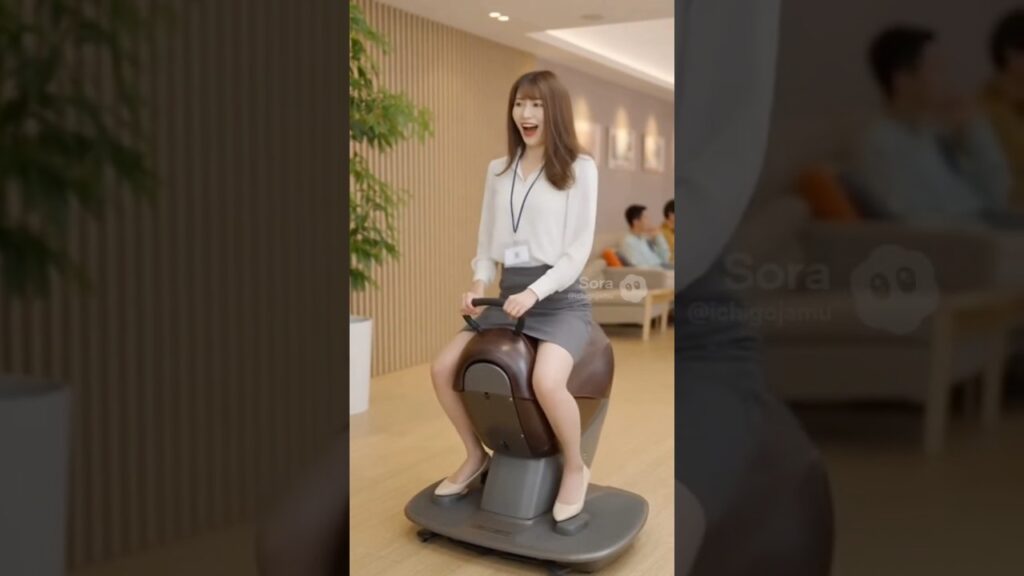 乗馬マシンで転倒するOL！②