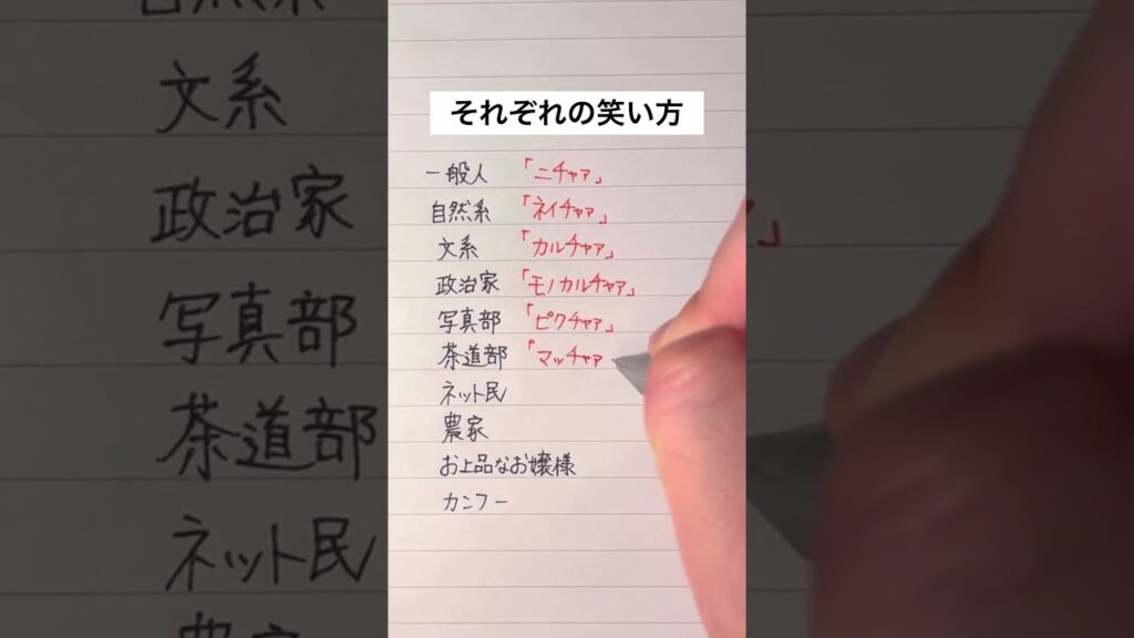 【他にある？】それぞれの笑い方一覧 #手書き #ボールペン #笑い