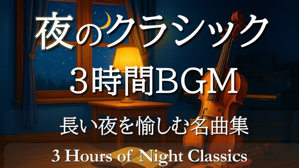 【夜のクラシックBGM3時間】心を落ち着ける癒しの名曲集｜眠り・読書・リラックスに