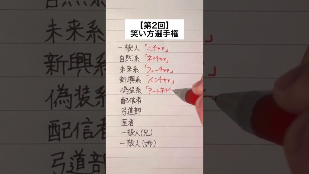 【第2回】笑い方選手権 #手書き #ボールペン #日本語