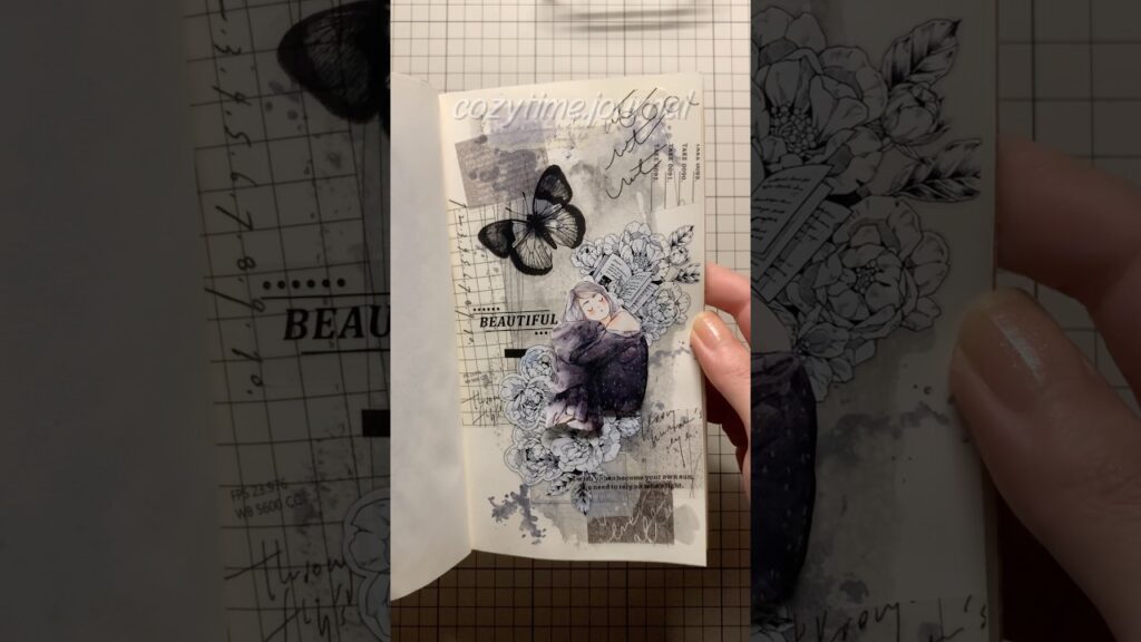 Black themed collage 🖤 #コラージュ #癒し #journaling #asmr #scrapbooking #tingles #다꾸 #백색소음
